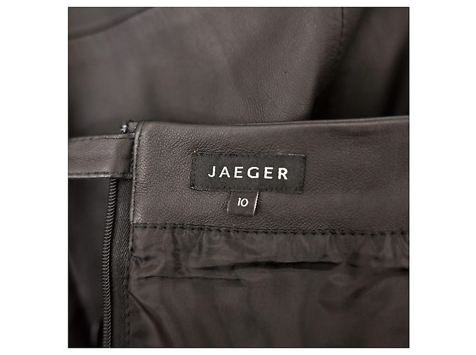 Falda midi de cuero Jaeger London negra talla M Negro - vista 3
