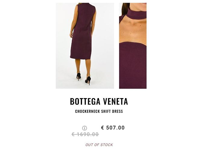 Chockerneck Shiftkleid Bottega Veneta Bordeaux - Ansicht 4