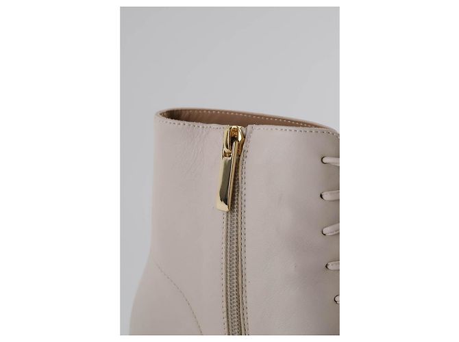 Lk Bennett Botas de couro bege com cadarço - vista 4