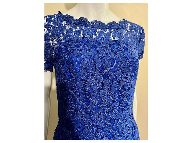 Diane Von Furstenberg DvF Fifi Spitzenkleid in königsblau - Ansicht 2
