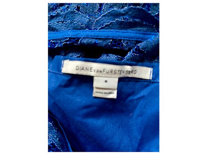 Diane Von Furstenberg DvF Fifi Spitzenkleid in königsblau - Ansicht 6