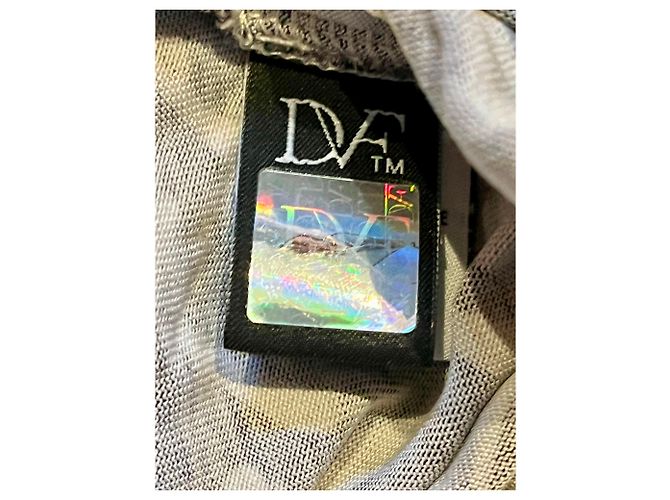 Diane Von Furstenberg Vestido de jersey de seda DvF Gabi Blanco Gris antracita - vista 6