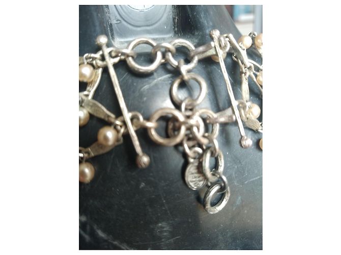 Christian Dior Collana in metallo bianco con perle Silver hardware - vista 5