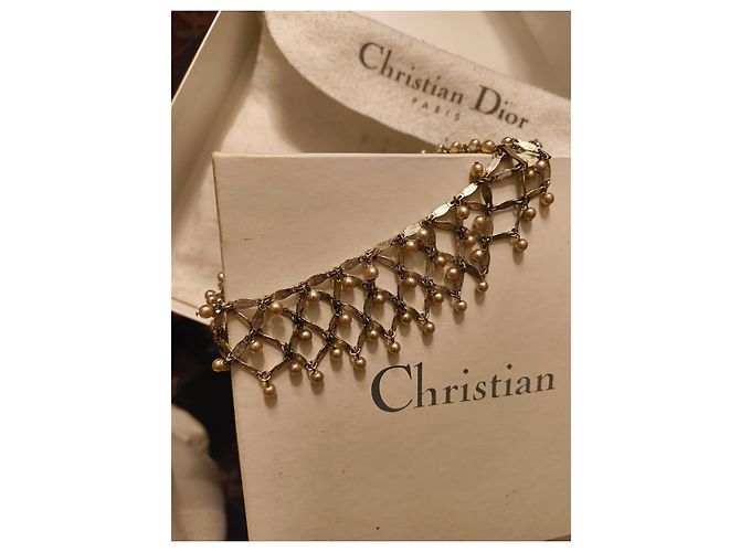 Christian Dior Collana in metallo bianco con perle Silver hardware - vista 7