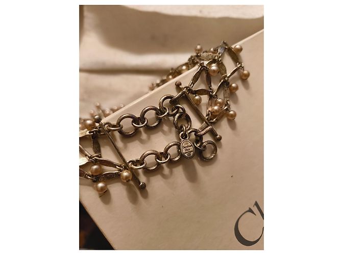 Christian Dior Collana in metallo bianco con perle Silver hardware - vista 8