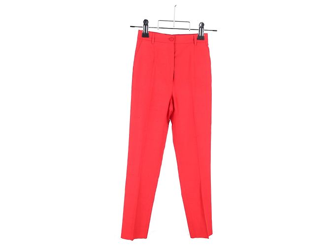 Pantalones rectos Dolce & Gabbana en algodón rojo Roja - vista 4