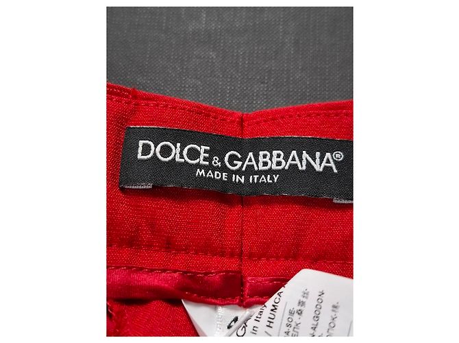 Pantalones rectos Dolce & Gabbana en algodón rojo Roja - vista 6
