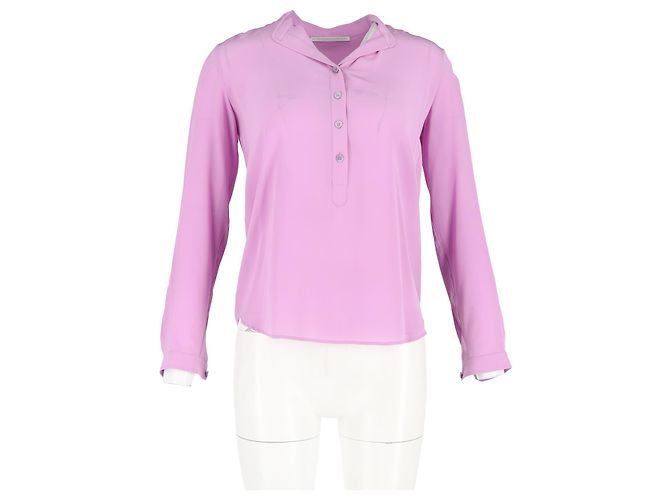 Stella Mc Cartney Polo a maniche lunghe Stella McCartney in cotone viola Porpora - vista 4