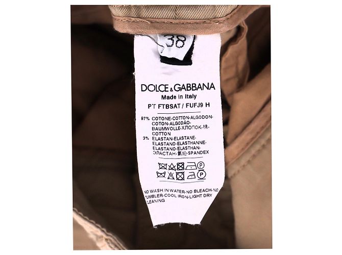 Pantalones de tiro alto con doble cinturón Dolce & Gabbana en algodón marrón Castaño Roja - vista 4