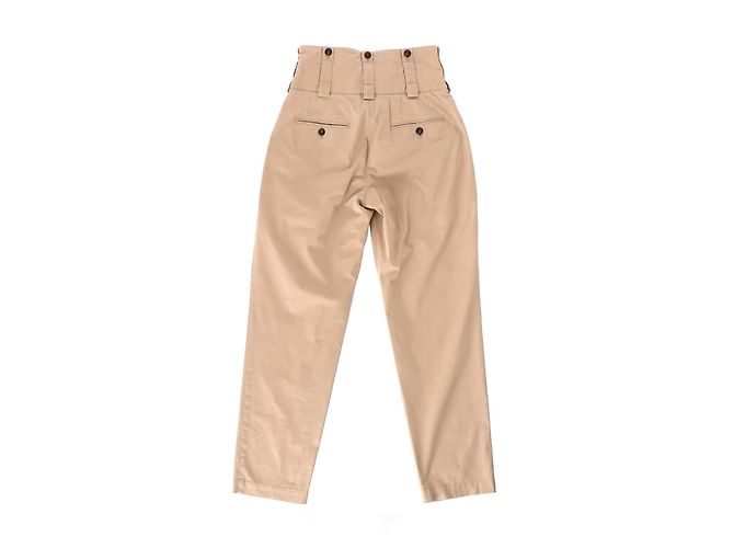 Pantalones de tiro alto con doble cinturón Dolce & Gabbana en algodón marrón Castaño Roja - vista 6