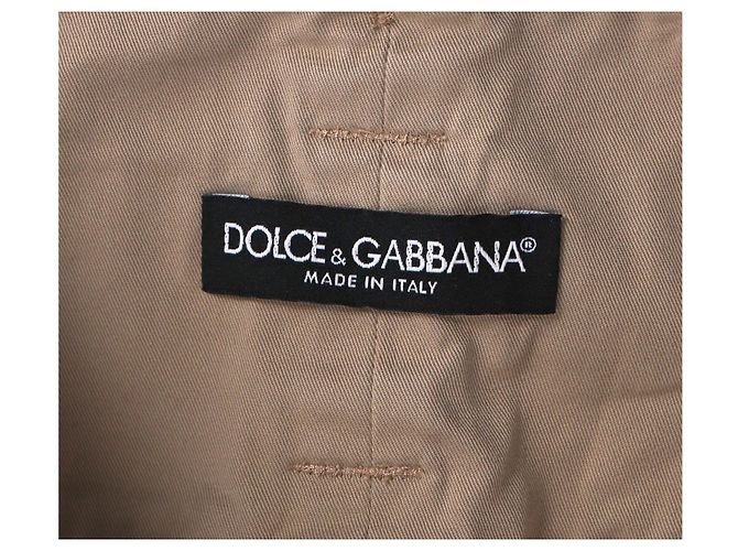 Pantalones de tiro alto con doble cinturón Dolce & Gabbana en algodón marrón Castaño Roja - vista 7
