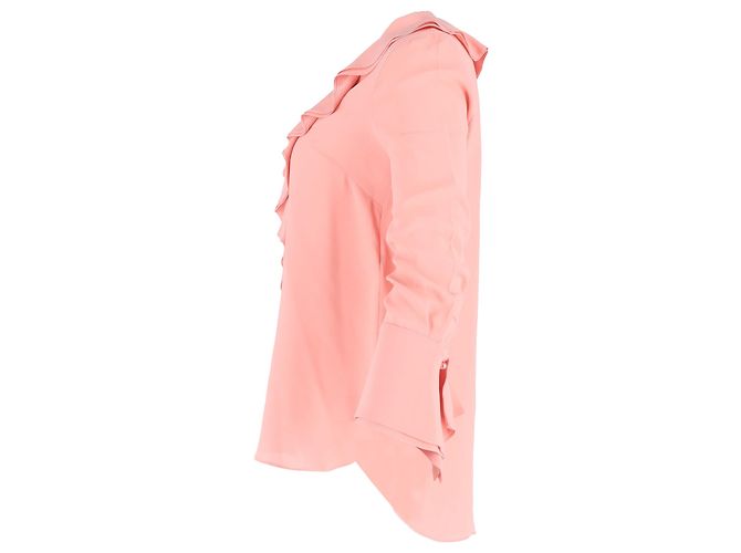 Rüschenshirt von Alexander McQueen aus rosa Polyester Braun Pink - Ansicht 2
