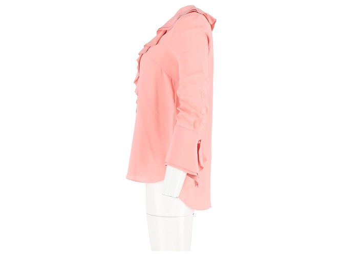 Rüschenshirt von Alexander McQueen aus rosa Polyester Braun Pink - Ansicht 5