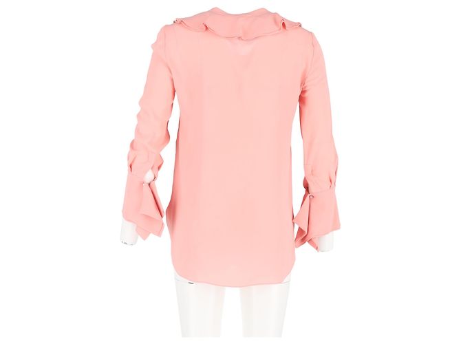 Rüschenshirt von Alexander McQueen aus rosa Polyester Braun Pink - Ansicht 6