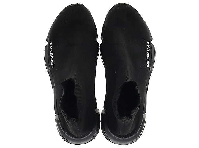 Baskets Balenciaga Speed Trainer en polyester noir - vue 3