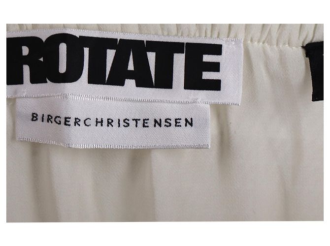 Rotate Vestido midi de mangas abullonadas Noon Puffy de Birger Christensen en poliéster blanco Crudo - vista 4