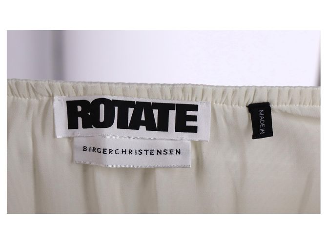 Rotate Vestido midi de mangas abullonadas Noon Puffy de Birger Christensen en poliéster blanco Crudo - vista 9