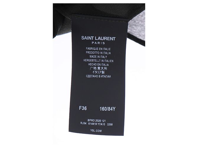 Vestido midi de seda preta com flores da Saint Laurent Preto - vista 12