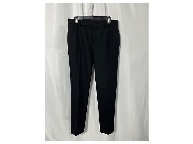Pantaloni dritti Saint Laurent in lana nera Nero - vista 5