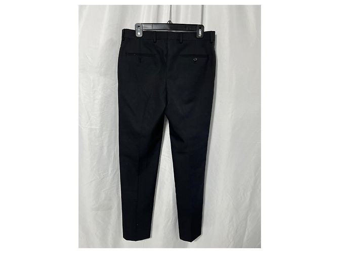 Pantaloni dritti Saint Laurent in lana nera Nero - vista 6