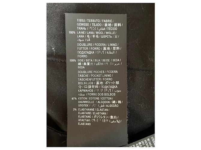 Pantaloni dritti Saint Laurent in lana nera Nero - vista 8