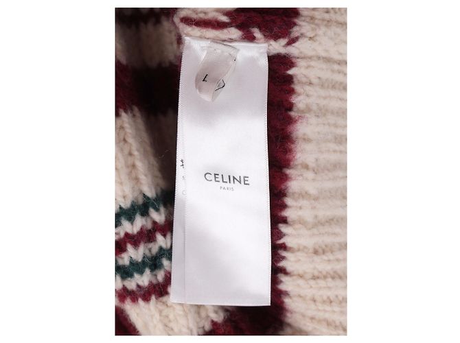 Céline Gestreifter Rundhals-Pullover Celine aus mehrfarbiger Wolle Mehrfarben - Ansicht 11