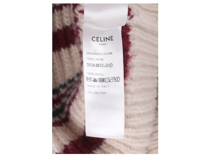 Céline Gestreifter Rundhals-Pullover Celine aus mehrfarbiger Wolle Mehrfarben - Ansicht 12
