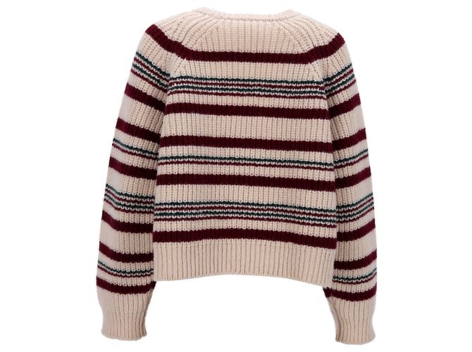 Céline Gestreifter Rundhals-Pullover Celine aus mehrfarbiger Wolle Mehrfarben - Ansicht 3