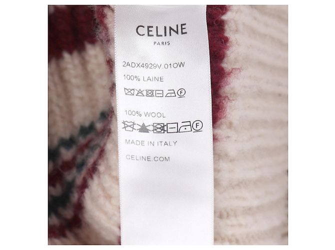 Céline Gestreifter Rundhals-Pullover Celine aus mehrfarbiger Wolle Mehrfarben - Ansicht 6
