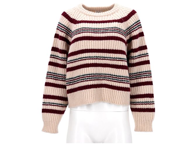 Céline Gestreifter Rundhals-Pullover Celine aus mehrfarbiger Wolle Mehrfarben - Ansicht 7