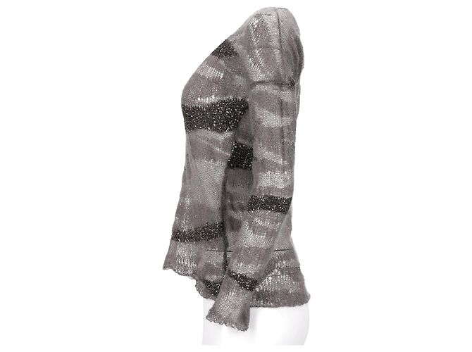Grau gestrickter Pullover mit Camouflage-Muster von Saint Laurent - Ansicht 7