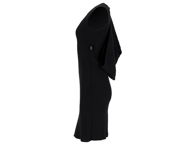Vestido midi sin mangas de lana negra de Louis Vuitton Negro - vista 2