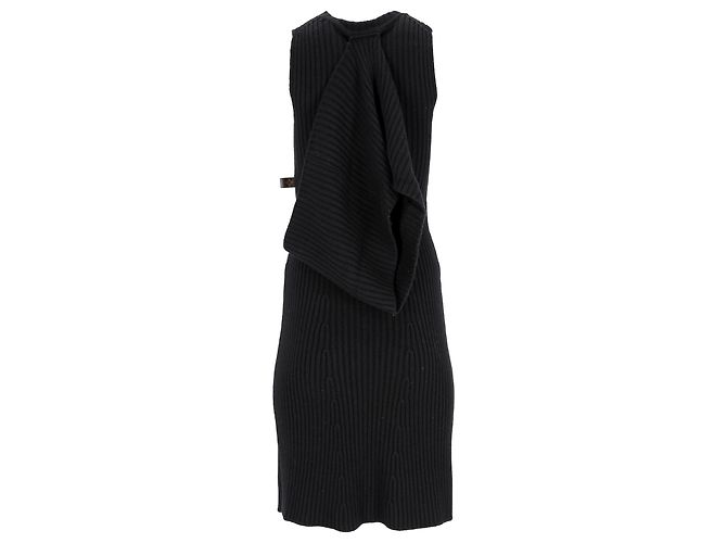 Vestido midi sin mangas de lana negra de Louis Vuitton Negro - vista 3