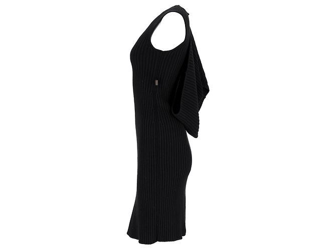 Vestido midi sin mangas de lana negra de Louis Vuitton Negro - vista 7