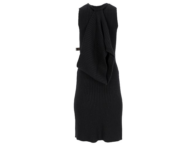 Vestido midi sin mangas de lana negra de Louis Vuitton Negro - vista 8