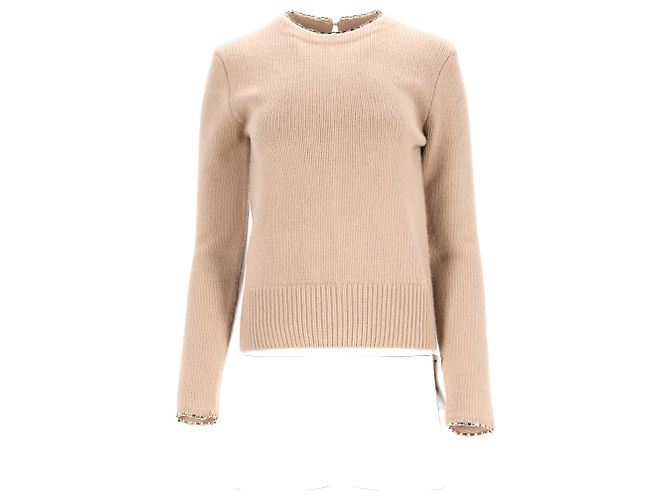 Conjunto de suéter e saia de lã marrom com acabamento em corrente Totême Vermelho - vista 20