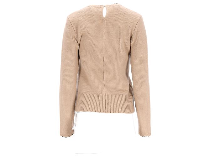 Conjunto de suéter e saia de lã marrom com acabamento em corrente Totême Vermelho - vista 22
