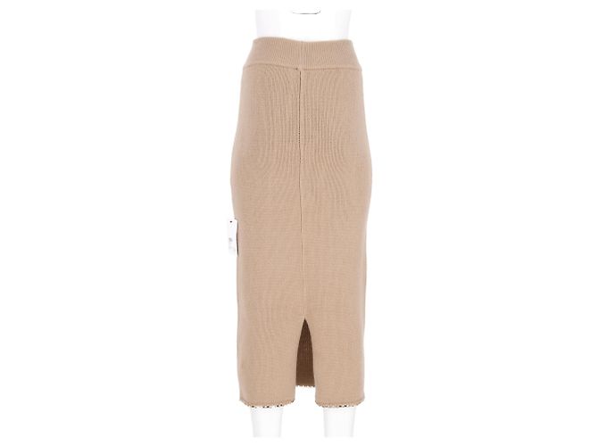 Conjunto de suéter e saia de lã marrom com acabamento em corrente Totême Vermelho - vista 25