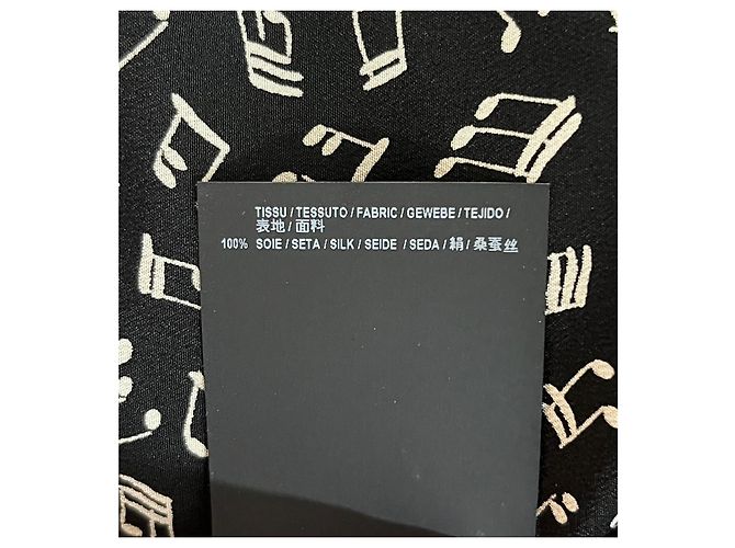 Camicia a maniche lunghe stampata Saint Laurent in seta nera Nero - vista 12