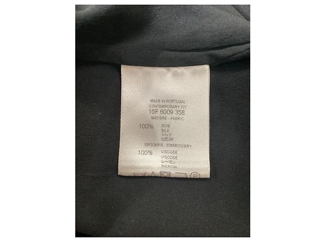Camicia a maniche lunghe in seta nera ricamata con amore di Givenchy Nero - vista 10