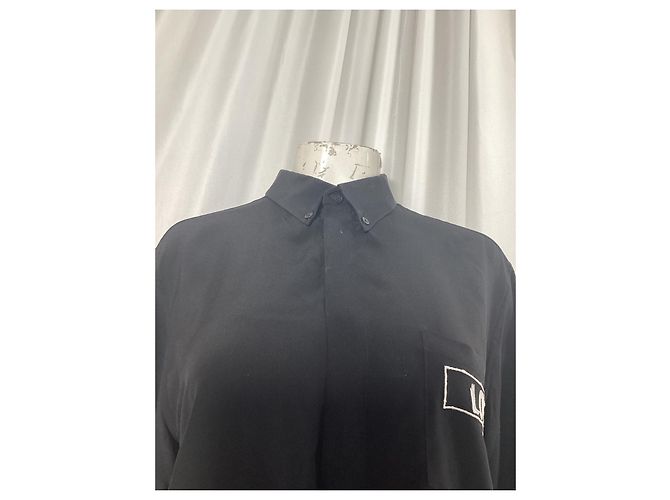 Camicia a maniche lunghe in seta nera ricamata con amore di Givenchy Nero - vista 11