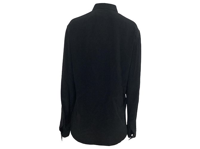 Camicia a maniche lunghe in seta nera ricamata con amore di Givenchy Nero - vista 3