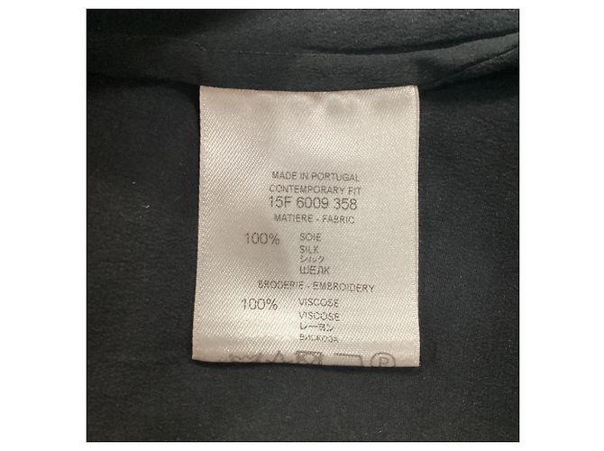 Camicia a maniche lunghe in seta nera ricamata con amore di Givenchy Nero - vista 4