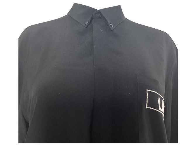 Camicia a maniche lunghe in seta nera ricamata con amore di Givenchy Nero - vista 5