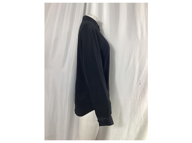 Camicia a maniche lunghe in seta nera ricamata con amore di Givenchy Nero - vista 8