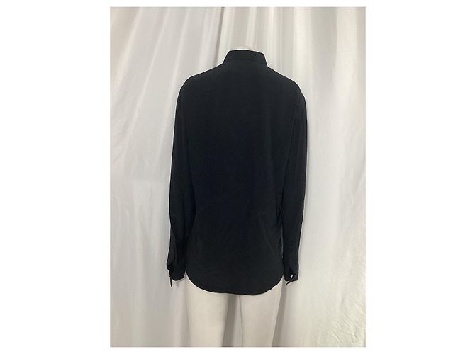 Camicia a maniche lunghe in seta nera ricamata con amore di Givenchy Nero - vista 9