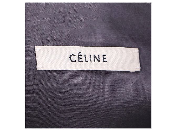 Céline Vestido midi com cinto e decote em V com bolsos em algodão cinza - vista 4