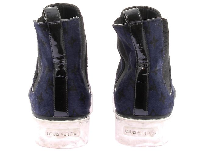 Botas LOUIS VUITTON T.EU 37 de piel de ternera estilo pony Azul marino - vista 5