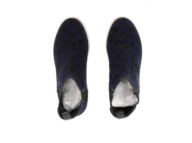 Botas LOUIS VUITTON T.EU 37 de piel de ternera estilo pony Azul marino - vista 6
