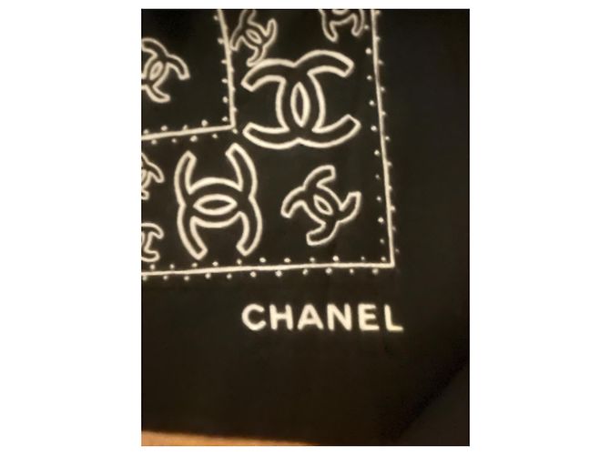 Cambon Chanel Bandana Negro Blanco - vista 3